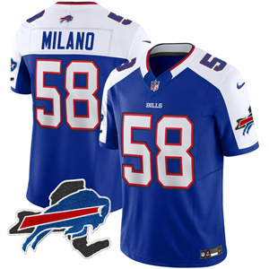 Personalized Men’s #58 Matt Milano Buffalo Bills New York Patch Limited Jersey All Stitched