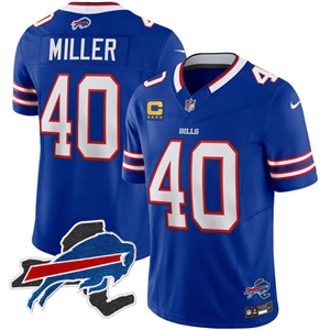 Personalized Men’s #40 Von Miller Buffalo Bills New York Patch Limited Jersey All Stitched