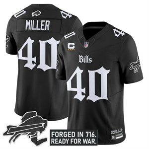 Personalized Men’s #40 Von Miller Buffalo Bills New York Patch Limited Jersey All Stitched