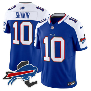 Personalized Men’s #10 Khalil Shakir Buffalo Bills New York Patch Limited Jersey All Stitched
