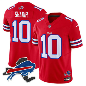 Personalized Men’s #10 Khalil Shakir Buffalo Bills New York Patch Limited Jersey All Stitched