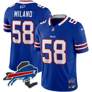 Personalized Men’s #58 Matt Milano Buffalo Bills New York Patch Limited Jersey All Stitched