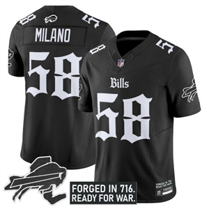 Personalized Men’s #58 Matt Milano Buffalo Bills New York Patch Limited Jersey All Stitched