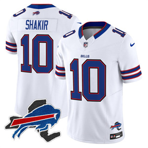 Personalized Men’s #10 Khalil Shakir Buffalo Bills New York Patch Limited Jersey All Stitched