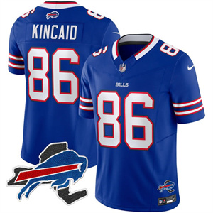 Personalized Men’s #86 Dalton Kincaid Buffalo Bills New York Patch Limited Jersey All Stitched