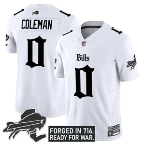 Personalized Men’s #0 Keon Coleman Buffalo Bills New York Patch Limited Jersey All Stitched