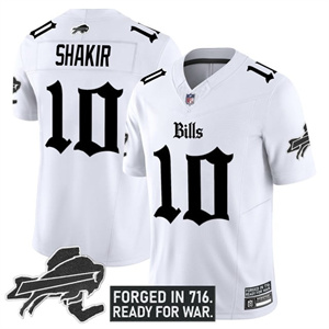 Personalized Men’s #10 Khalil Shakir Buffalo Bills New York Patch Limited Jersey All Stitched