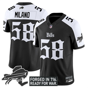 Personalized Men’s #58 Matt Milano Buffalo Bills New York Patch Limited Jersey All Stitched