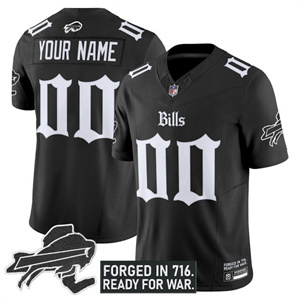 Personalized Custom Men’s Buffalo Bills New York Patch Limited Jersey – All Stitched Black