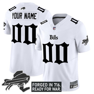 Personalized Custom Men’s Buffalo Bills New York Patch Limited Jersey – All Stitched White