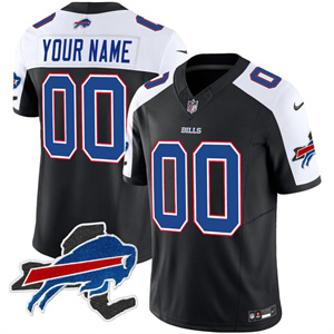 Personalized Custom Men’s Buffalo Bills New York Patch Limited Jersey – All Stitched Black Alternate