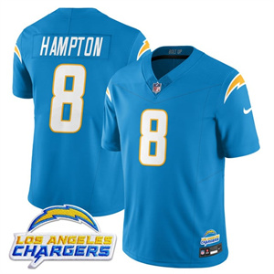 Personalized Men’s Los Angeles Chargers #8 Omarion Hampton 2025 Alternate Jersey All Stitched