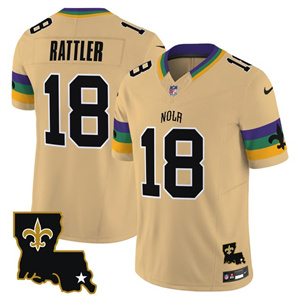 Personalized Men’s New Orleans Saints #18 Spencer Rattler 2025 New Orleans City Limited Jersey All Stitched