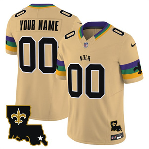 Personalized Custom Men’s New Orleans Saints Gold 2025 New Orleans City Limited Jersey All Stitched