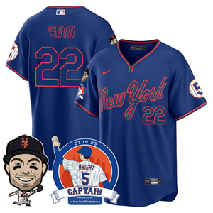 Personalized Men’s New York Mets #22 Juan Soto David Wright Mets Legend Jersey V2 All Stitched
