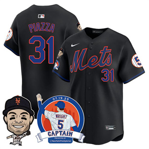 Personalized Men’s New York Mets #31 Mike Piazza David Wright Mets Legend Jersey V2 All Stitched
