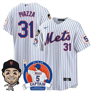Personalized Men’s New York Mets #31 Mike Piazza David Wright Mets Legend Jersey V2 All Stitched