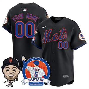 Personalized Custom New York Mets David Wright Mets Legend Jersey V2 – All Stitched Black