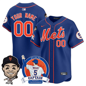 Personalized Custom New York Mets David Wright Mets Legend Jersey V2 – All Stitched Royal