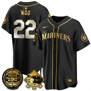 Personalized Men’s Seattle Mariners #22 Bryan Woo Ichiro Number Retirement Jersey V2 All Stitched
