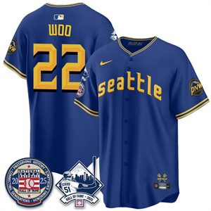 Personalized Men’s Seattle Mariners #22 Bryan Woo Ichiro Number Retirement Jersey V2 All Stitched