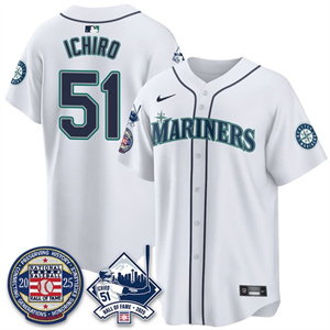 Personalized Men’s Seattle Mariners #51 Ichiro Suzuki Ichiro Number Retirement Jersey V2 All Stitched