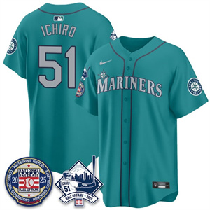 Personalized Men’s Seattle Mariners #51 Ichiro Suzuki Ichiro Number Retirement Jersey V2 All Stitched