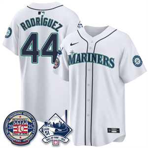 Personalized Men’s Seattle Mariners #44 Julio Rodriguez Ichiro Number Retirement Jersey V2 All Stitched