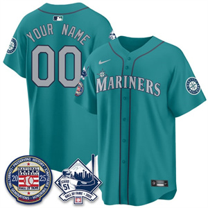 Personalized Custom Seattle Mariners Ichiro Number Retirement Jersey V2 – All Stitched Teal