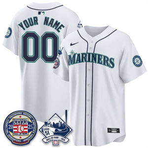 Personalized Custom Seattle Mariners Ichiro Number Retirement Jersey V2 – All Stitched White