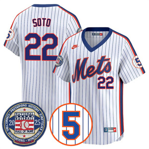 Personalized Men’s New York Mets #22 Juan Soto Gold Number Retirement & Hall of Fame Jersey All Stitched