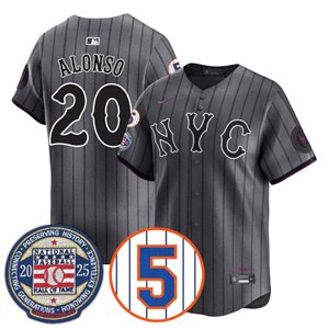 Personalized Men’s New York Mets #20 Pete Alonso Gold Number Retirement & Hall of Fame Jersey All Stitched