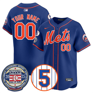 Personalized Custom New York Mets Number Retirement & Hall of Fame Gold Jersey – All Stitched Royal