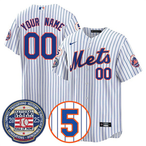 Personalized Custom New York Mets Number Retirement & Hall of Fame Gold Jersey – All Stitched White