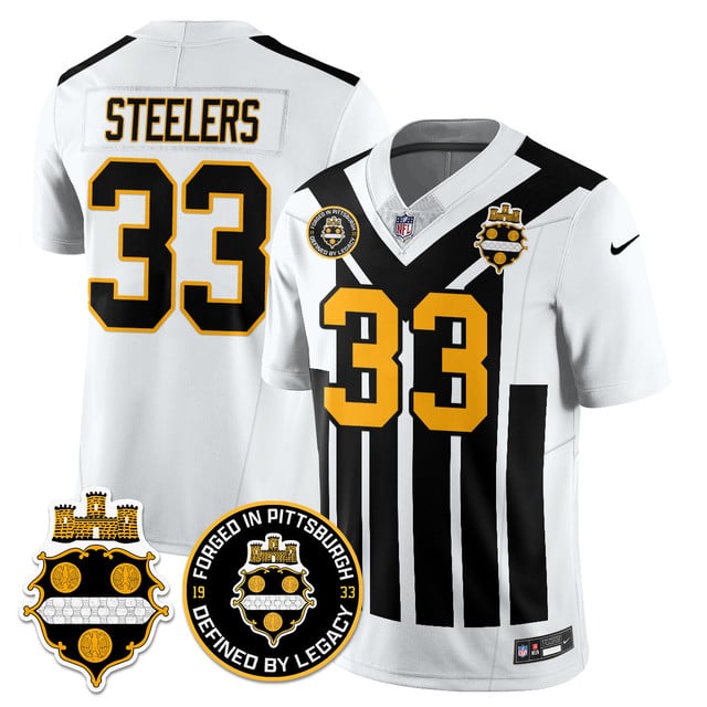 Personalized Men’s Pittsburgh Steelers #33 Steelers Alternate 1933 Throwback Limited Jersey All Stitched