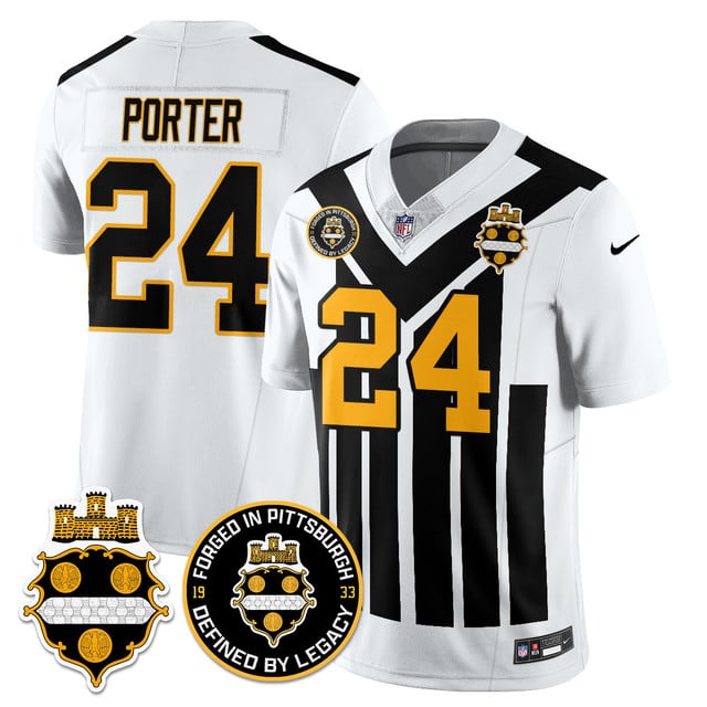Personalized Men’s Pittsburgh Steelers #24 Joey Porter Alternate 1933 Throwback Limited Jersey All Stitched
