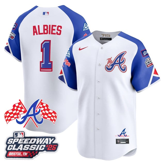 Personalized Men’s Atlanta Braves #1 Ozzie Albies 2025 Speedway Classic Limited Jersey V1 All Stitched