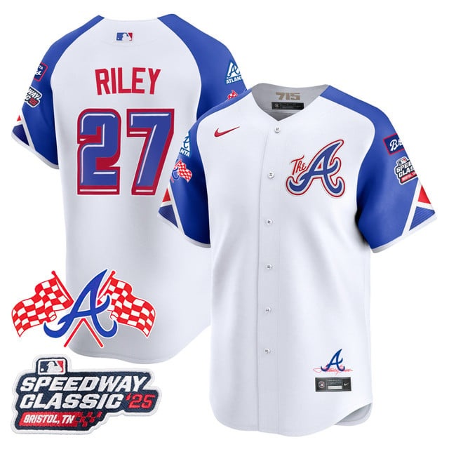 Personalized Men’s Atlanta Braves #27 Austin Riley 2025 Speedway Classic Limited Jersey V1 All Stitched