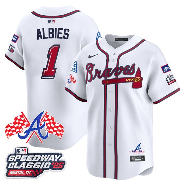 Personalized Men’s Atlanta Braves #1 Ozzie Albies 2025 Speedway Classic Limited Jersey V1 All Stitched
