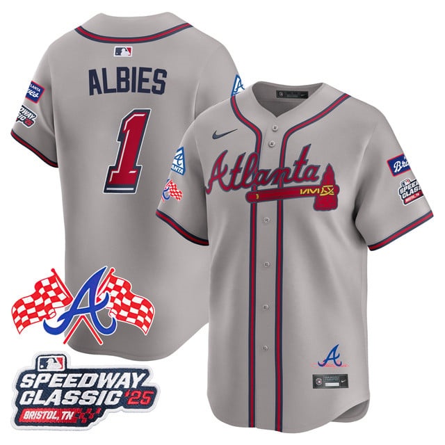 Personalized Men’s Atlanta Braves #1 Ozzie Albies 2025 Speedway Classic Limited Jersey V1 All Stitched