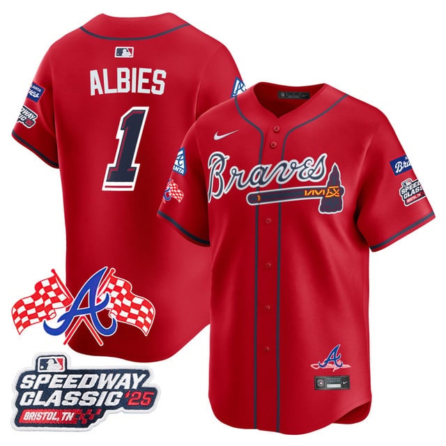 Personalized Men’s Atlanta Braves #1 Ozzie Albies 2025 Speedway Classic Limited Jersey V1 All Stitched