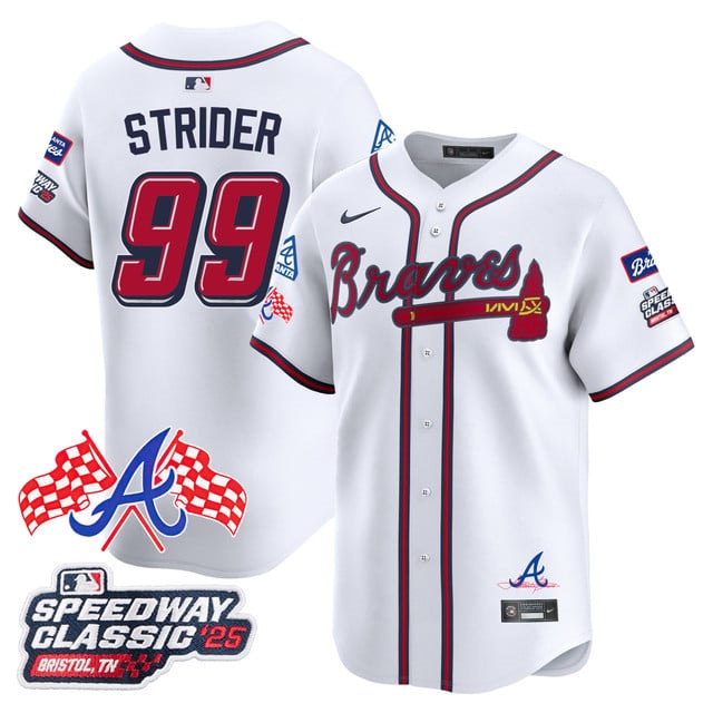 Personalized Men’s Atlanta Braves #99 Spencer Strider 2025 Speedway Classic Limited Jersey V1 All Stitched