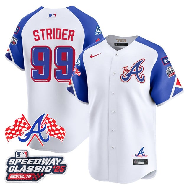 Personalized Men’s Atlanta Braves #99 Spencer Strider 2025 Speedway Classic Limited Jersey V1 All Stitched