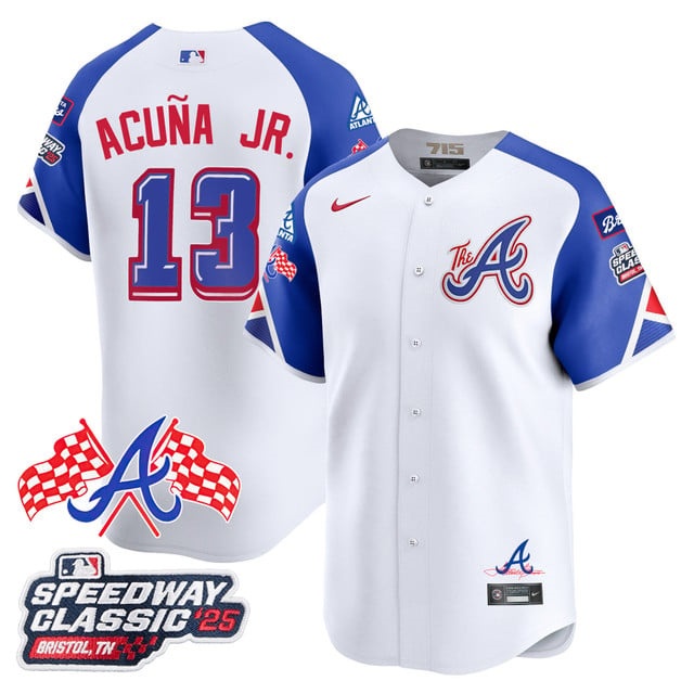 Personalized Men’s Atlanta Braves #13 Ronald Acuna Jr. 2025 Speedway Classic Limited Jersey V1 All Stitched
