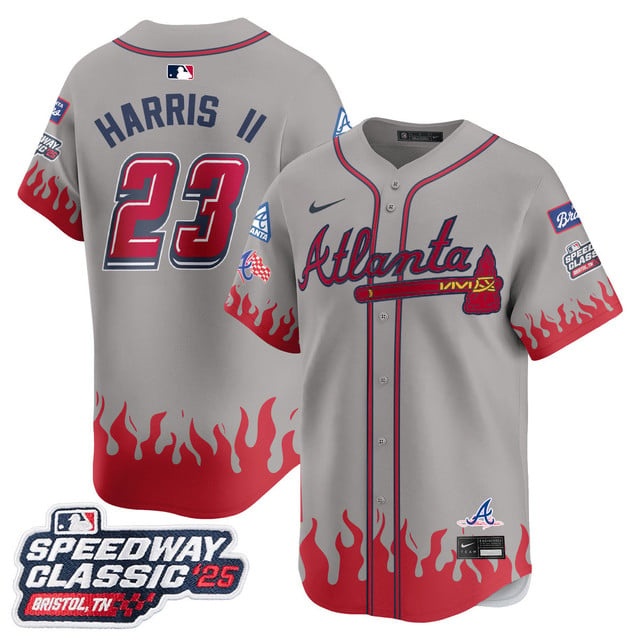 Personalized Men’s Atlanta Braves #23 Michael Harris II 2025 Speedway Classic Limited Jersey V2 All Stitched