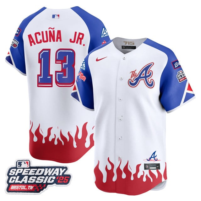 Personalized Men’s Atlanta Braves #13 Ronald Acuna Jr. 2025 Speedway Classic Limited Jersey V2 All Stitched