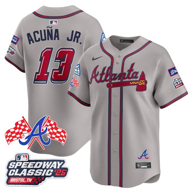 Personalized Men’s Atlanta Braves #13 Ronald Acuna Jr. 2025 Speedway Classic Limited Jersey V1 All Stitched