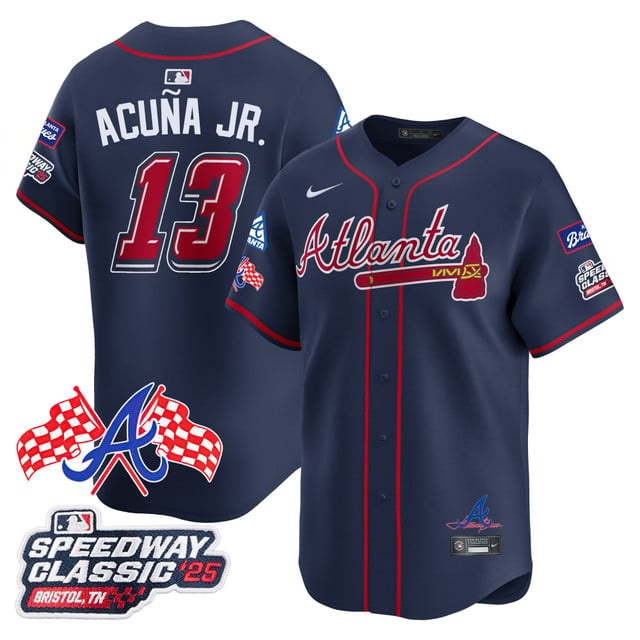 Personalized Men’s Atlanta Braves #13 Ronald Acuna Jr. 2025 Speedway Classic Limited Jersey V1 All Stitched