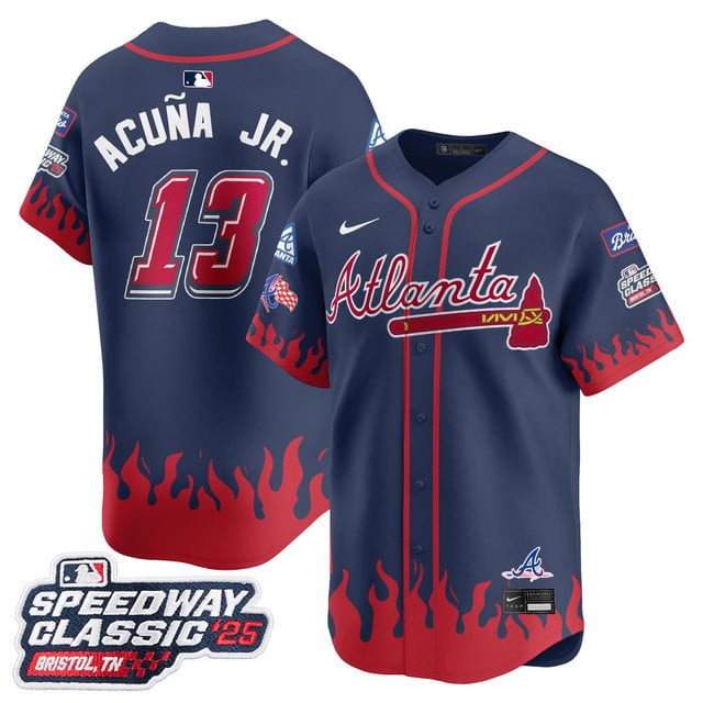 Personalized Men’s Atlanta Braves #13 Ronald Acuna Jr. 2025 Speedway Classic Limited Jersey V2 All Stitched