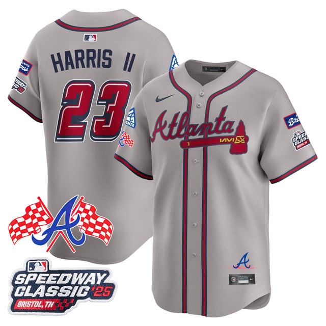 Personalized Men’s Atlanta Braves #23 Michael Harris II 2025 Speedway Classic Limited Jersey V1 All Stitched